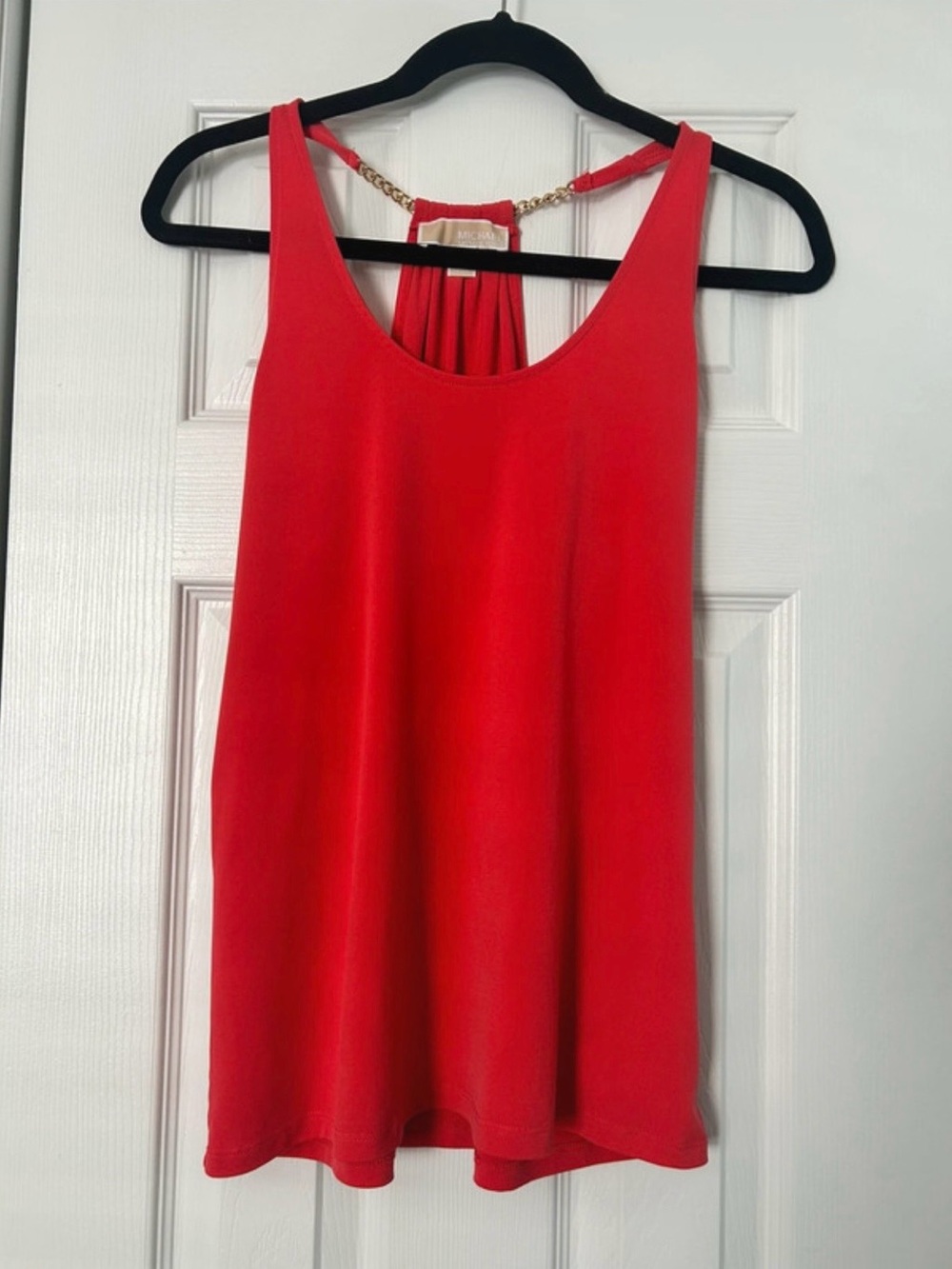 Michael Kors Red Tank Top with Gold Chain Back